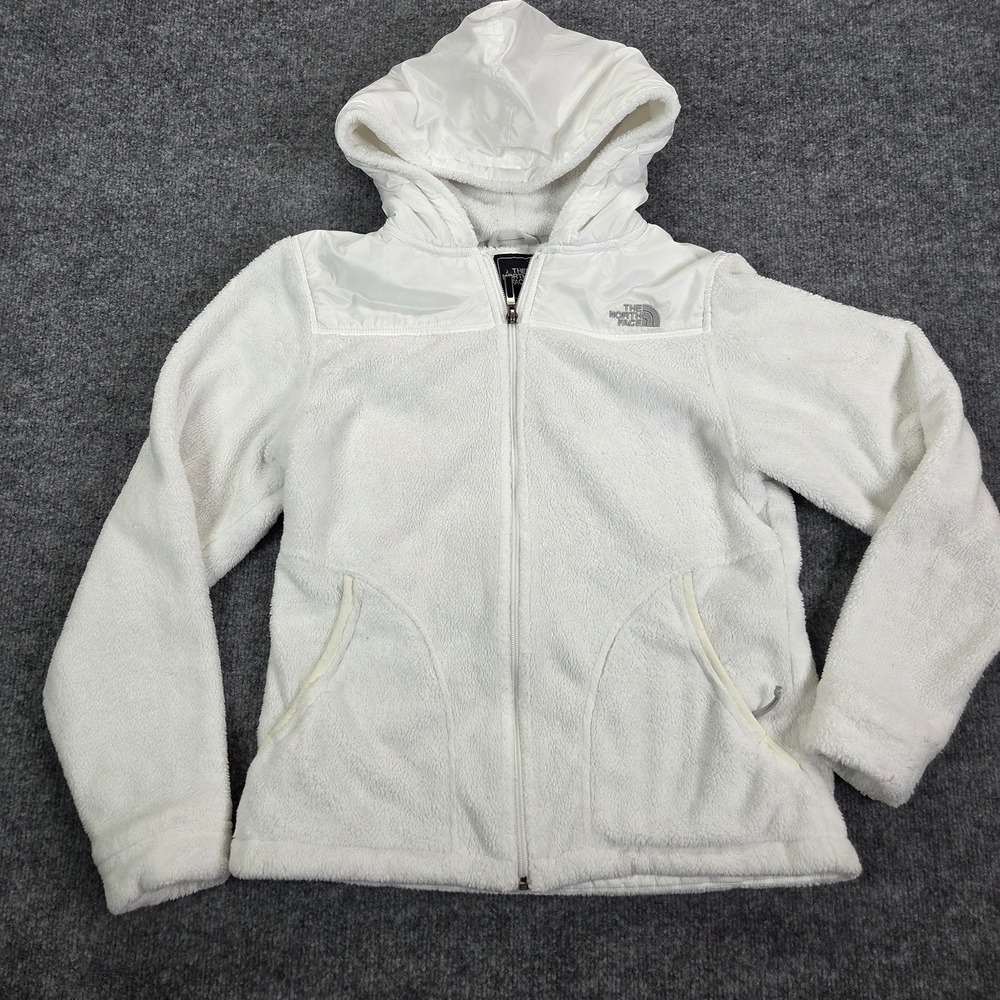 The North Face Oso Hoodie Full Zip Fleece Coat Jacket White Black Women's Med